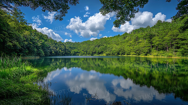 蓝天白云大自然湖海风光图片