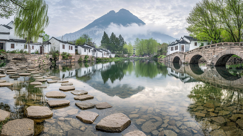 江南小镇水乡建筑风景图片