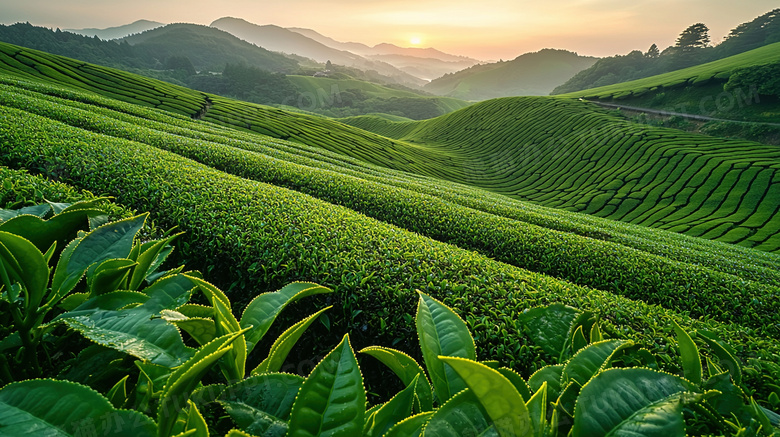 绿油油的大山茶园图片