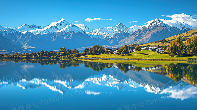 蔚蓝天空云层大自然山水景色图片