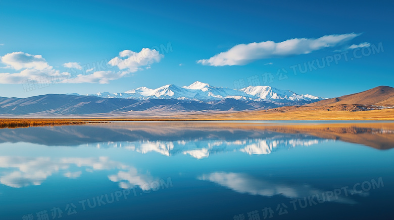 蔚蓝天空唯美湖海自然风景图片