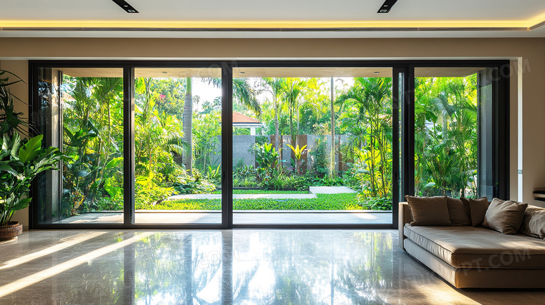 现代玻璃推拉门图片