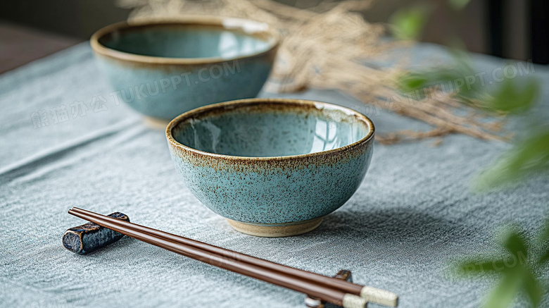 中餐餐具瓷碗筷子图片