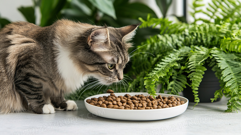 宠物小猫进食图片