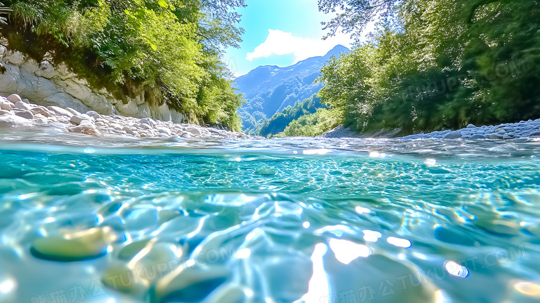 水节约用水自然界的水河水流动的水图片