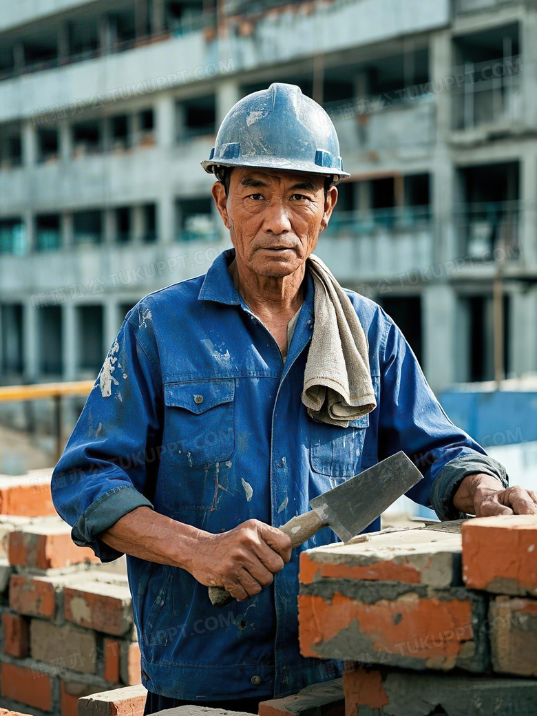 一位男建筑工人图片