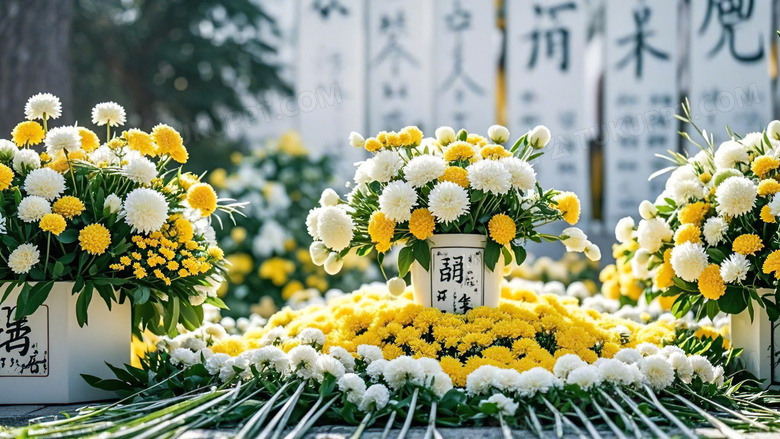 菊花扫墓清明节节气风光图片