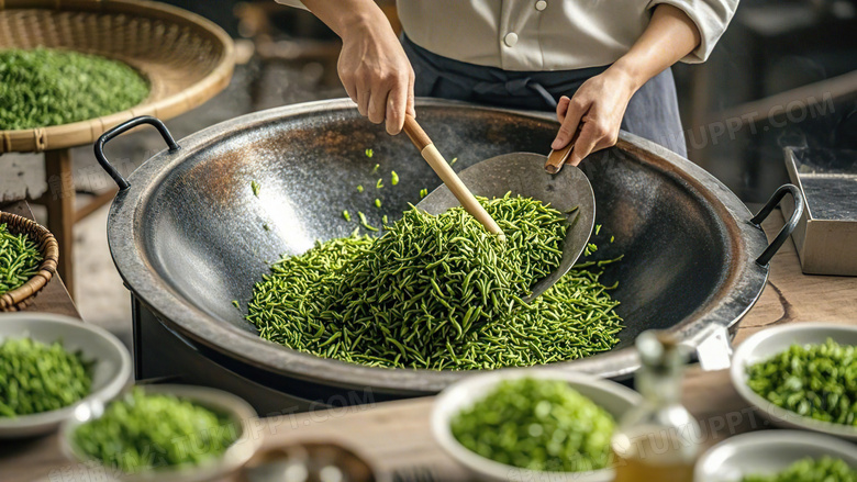 炒茶茶道茶叶茶文化图片