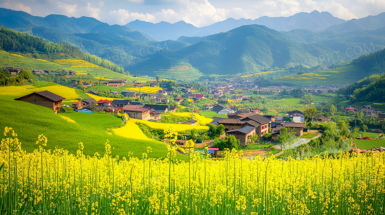 春天唯美油菜花风景图片