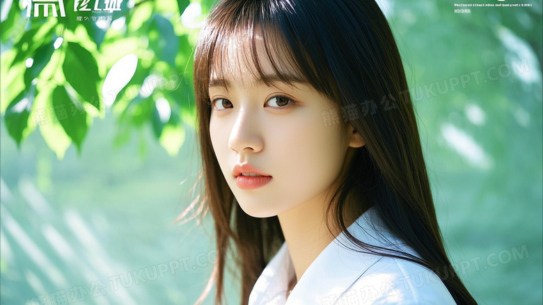 文艺杂志封面清纯美丽的女生