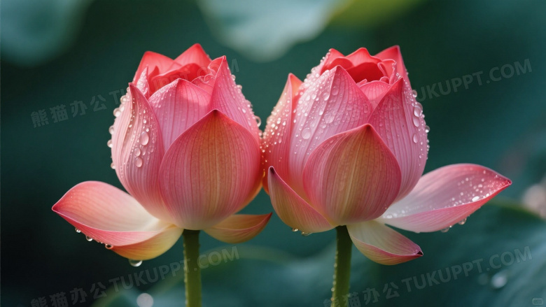 写实摄影风格夏日清晨荷塘特写