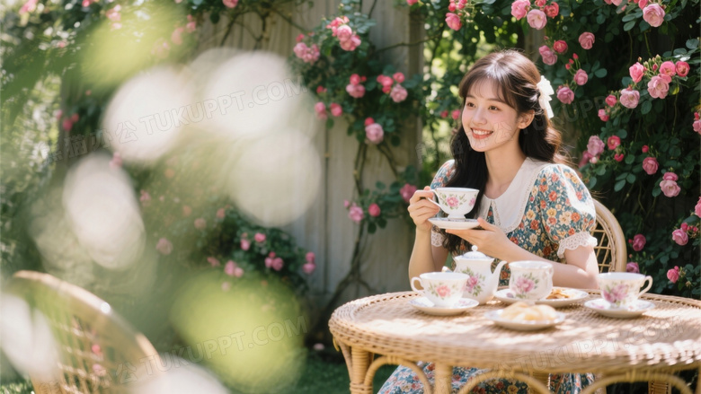 英伦风花园下午茶摆拍