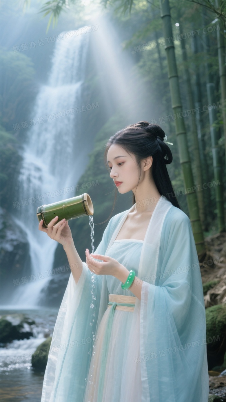 竹林溪畔宋制女子半身像