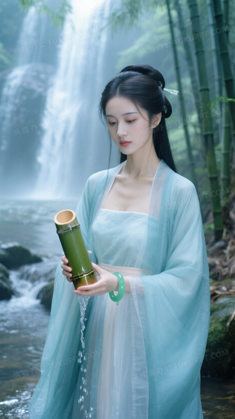 竹林溪畔宋制女子半身像