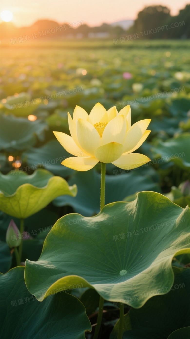 高清的夏日荷花摄影画面