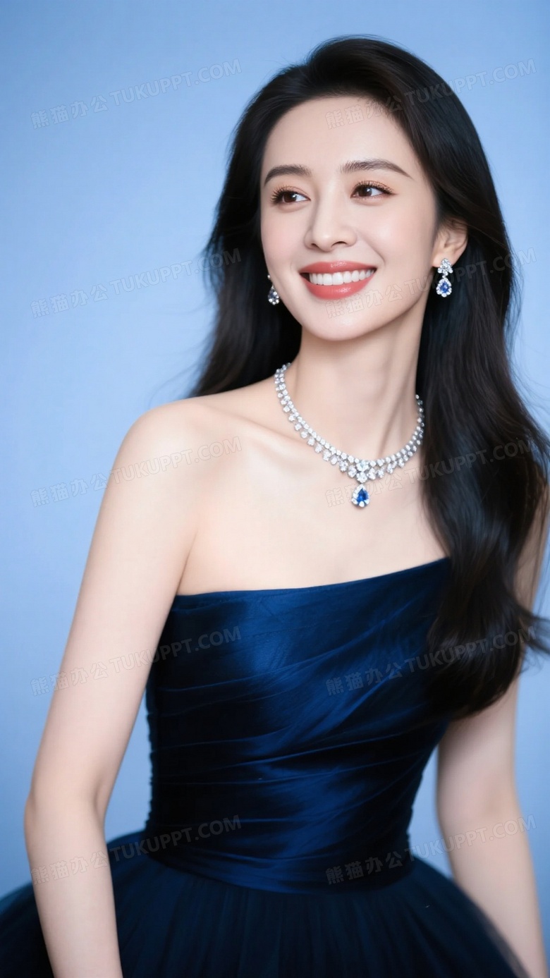 顶流女明星长发穿着晚礼服