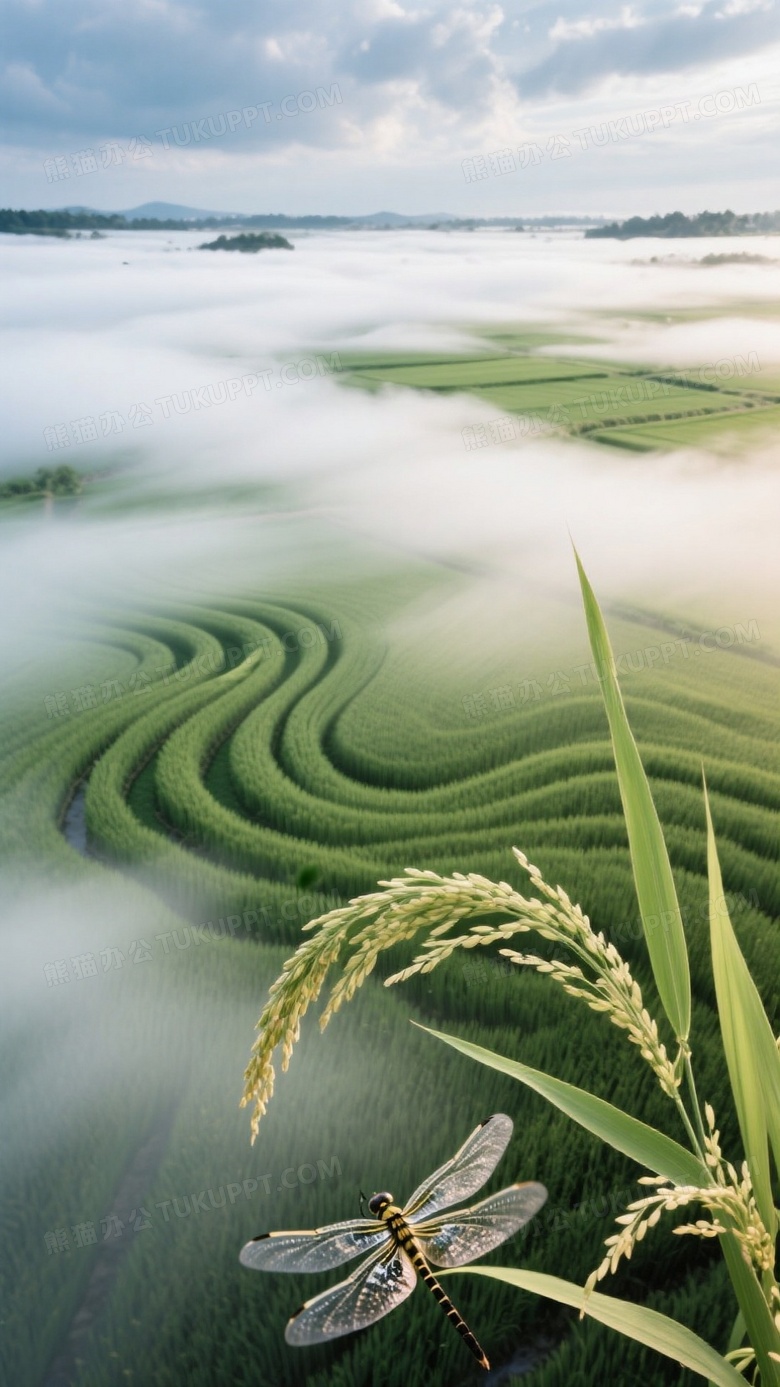 航拍视角下的稻田肌理特写