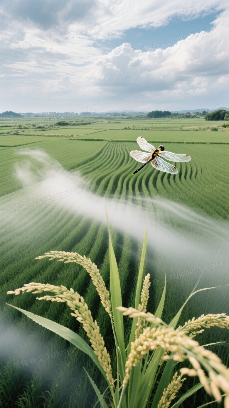 航拍视角下的稻田肌理特写
