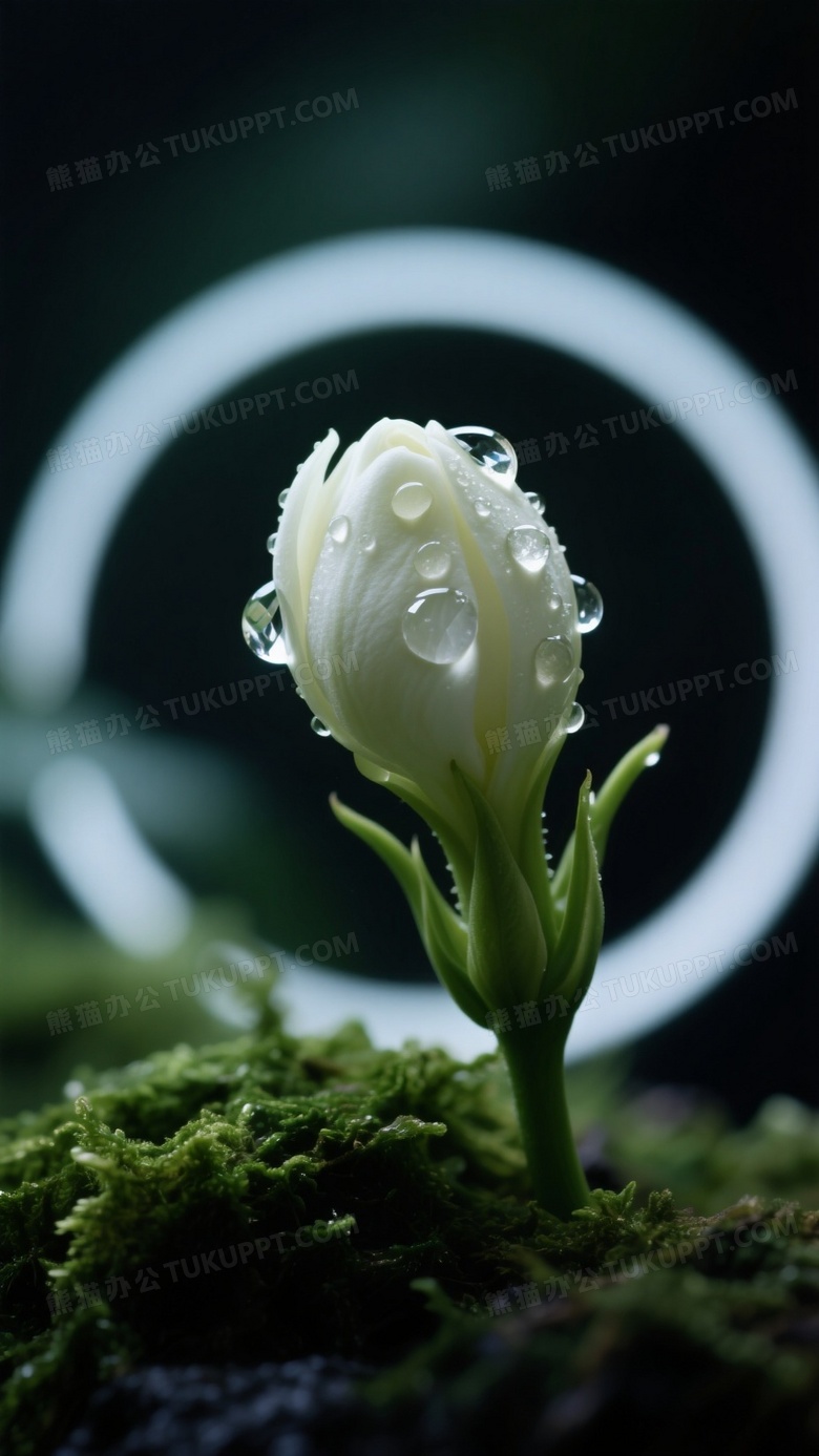 暗调摄影茉莉花苞半开