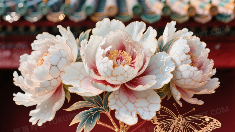牡丹花三重曝光艺术摄影