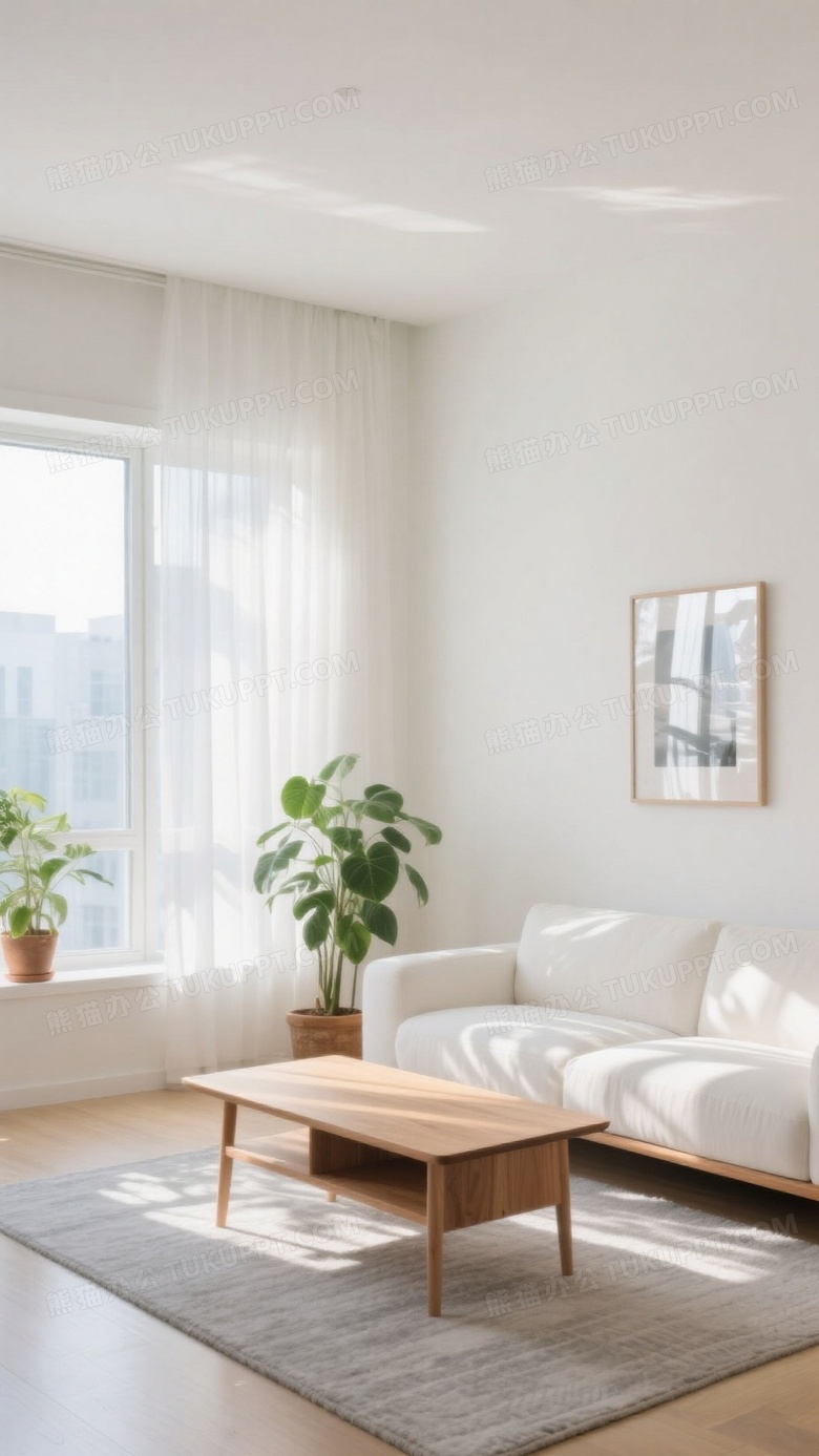 北欧极简客厅晨光摄影