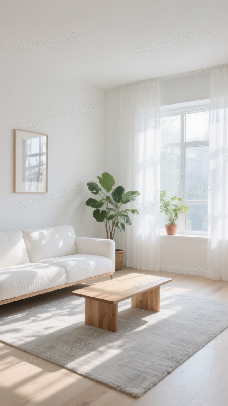 北欧极简客厅晨光摄影