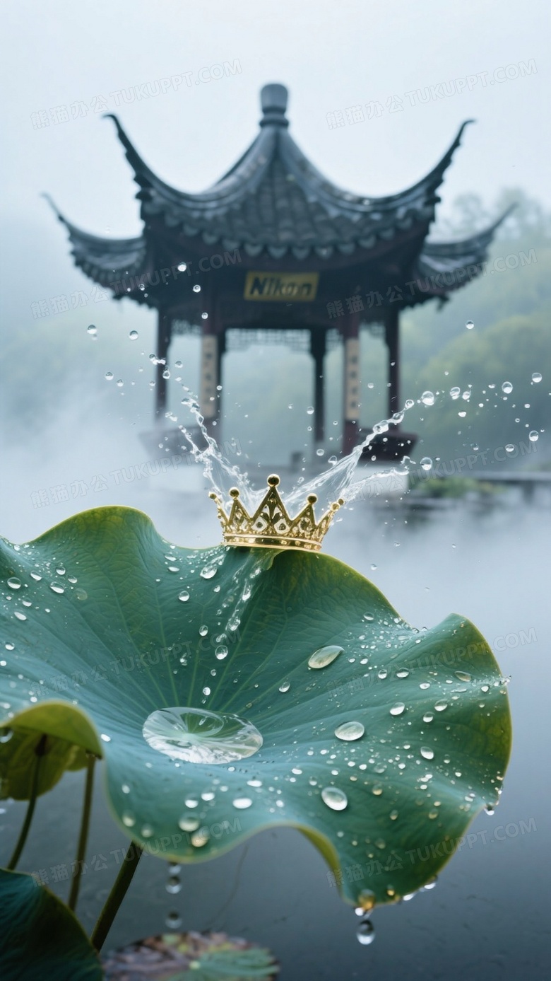 动态露珠滑落瞬间抓拍