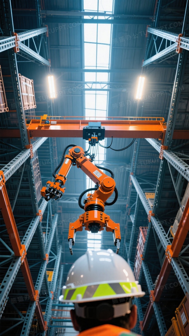 仰视视角拍摄立体仓储系统