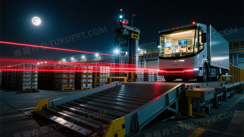 长曝光展现夜间物流枢纽