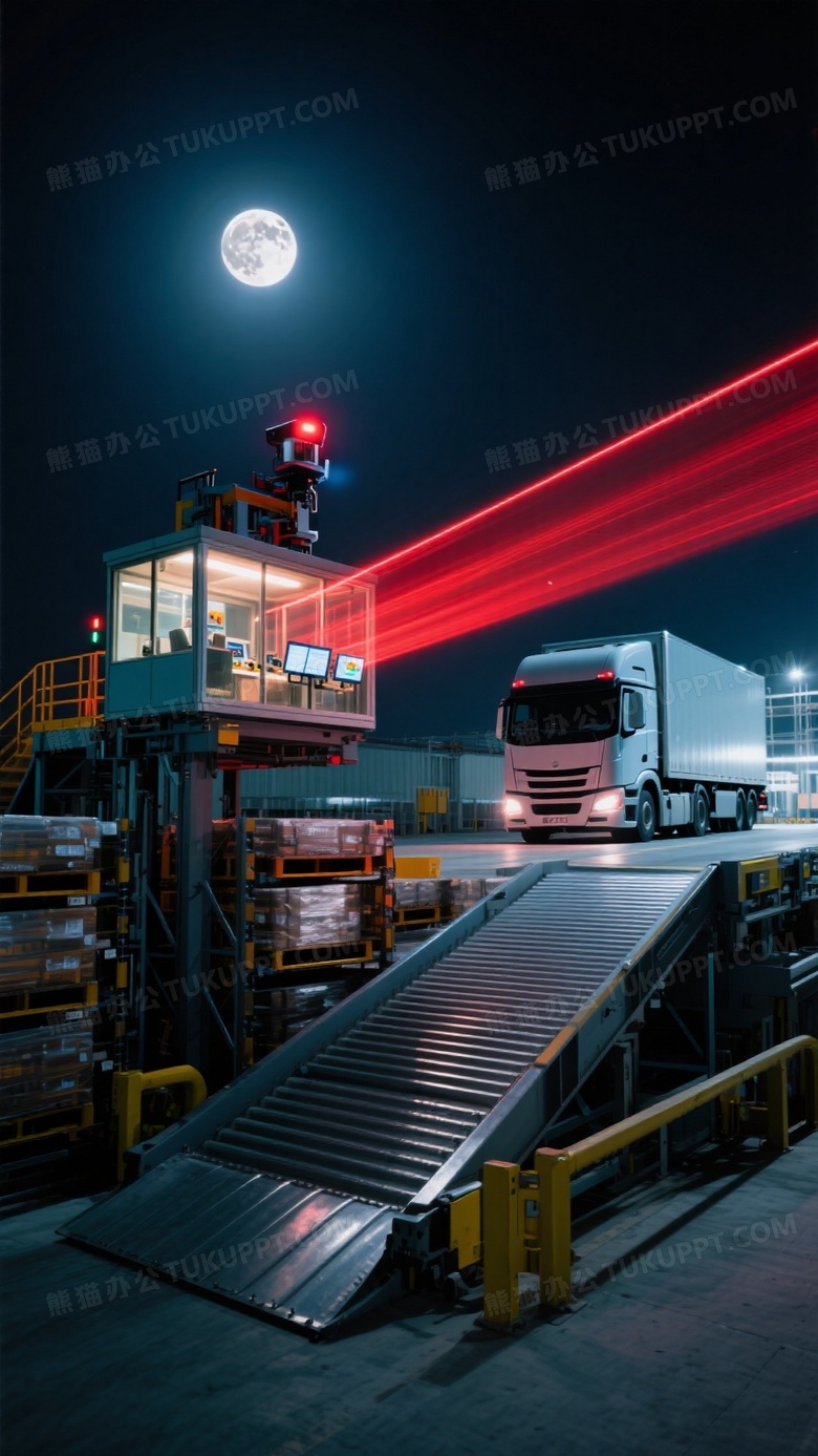 长曝光展现夜间物流枢纽