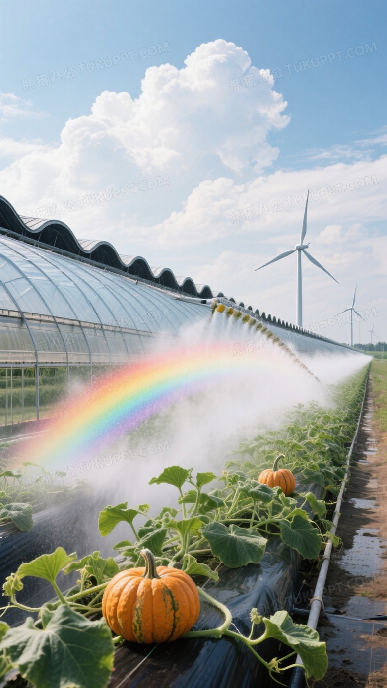 全景接片展示千米连栋温室