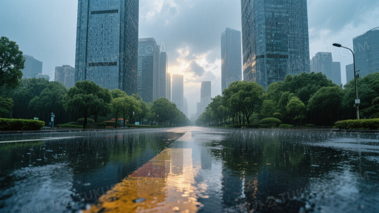 雨后的城市森林航拍作品