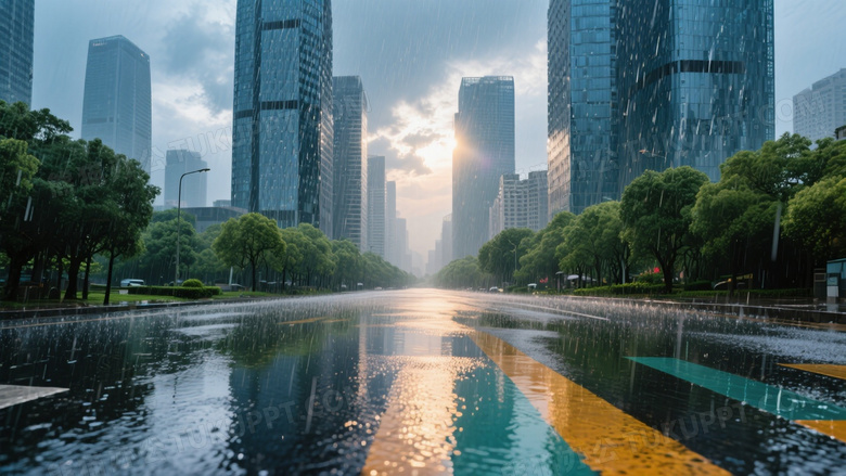 雨后的城市森林航拍作品