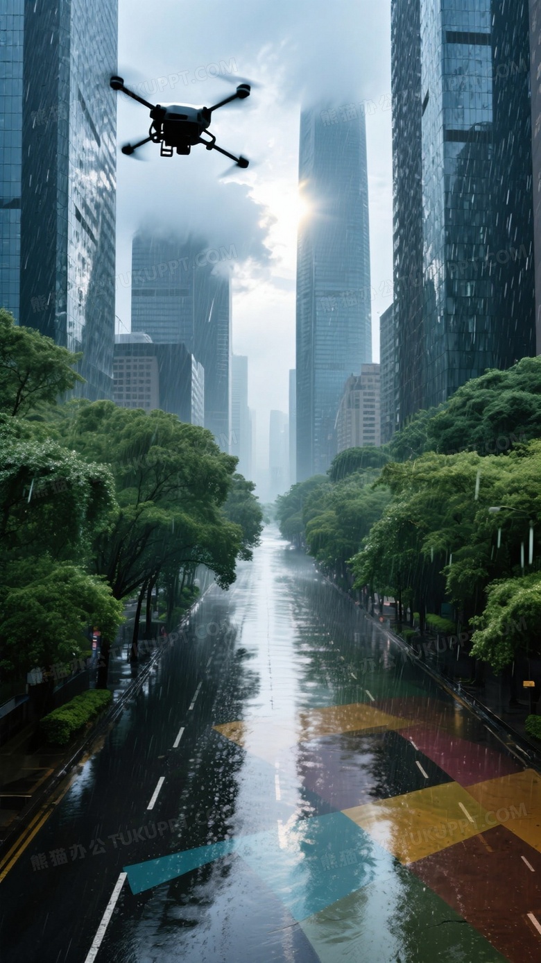 雨后的城市森林航拍作品