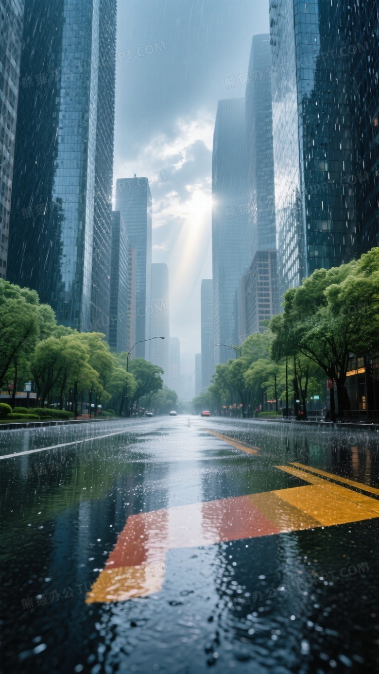 雨后的城市森林航拍作品