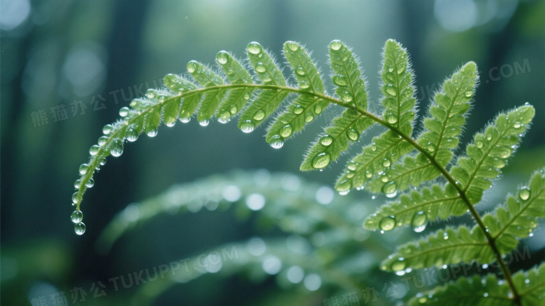 蝴蝶翅膀状蕨类植物特写