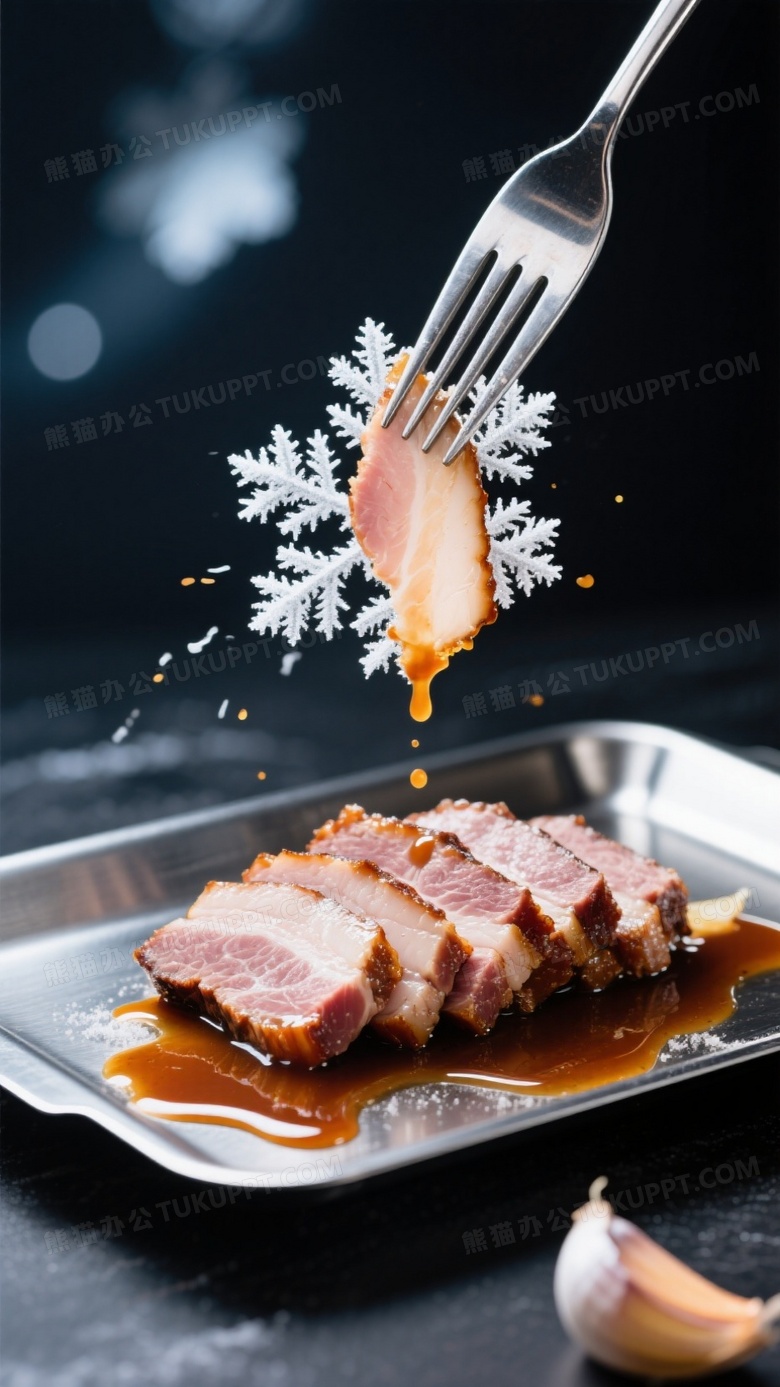 霜降猪肉切片商业摄影