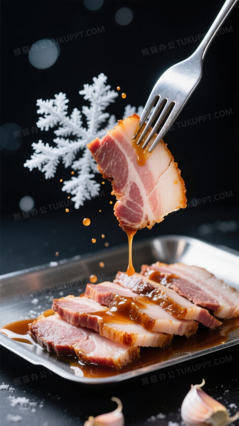 霜降猪肉切片商业摄影