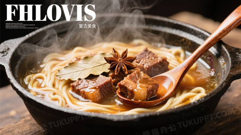 复古美食杂志封面构图