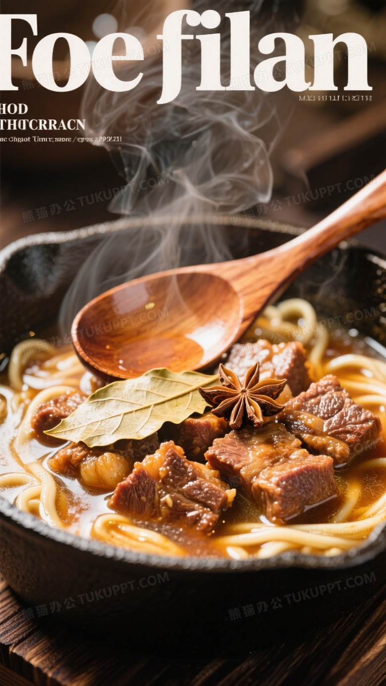 复古美食杂志封面构图