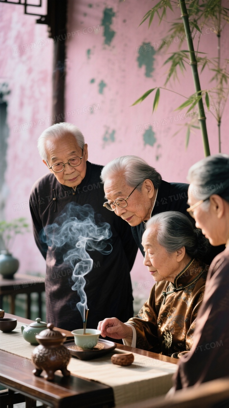 江南水乡风格茶室群像摄影