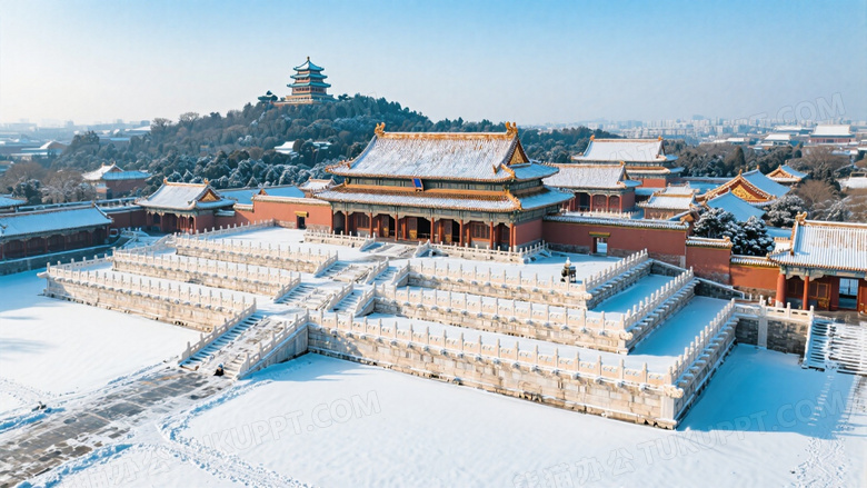 雪后初霁故宫鸟瞰摄影