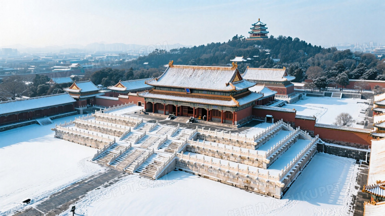 雪后初霁故宫鸟瞰摄影