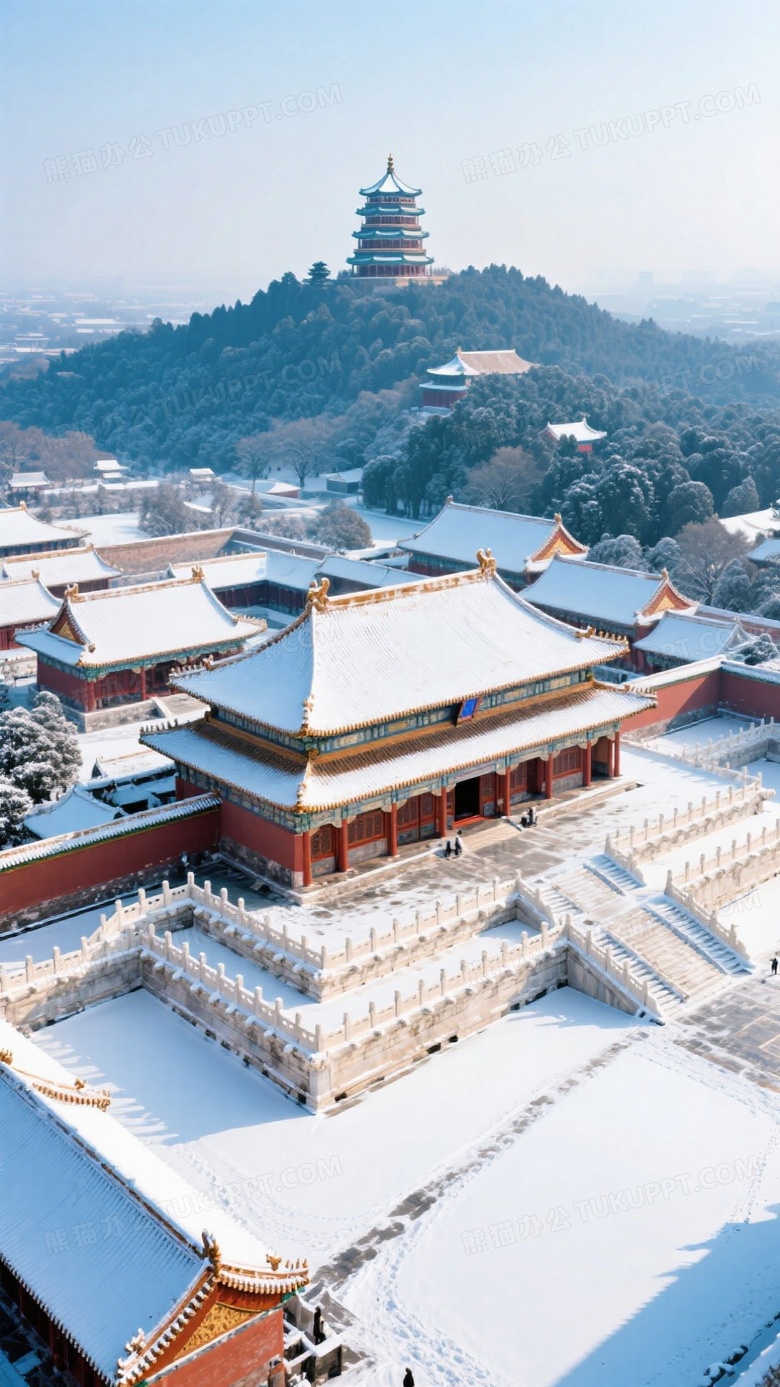 雪后初霁故宫鸟瞰摄影