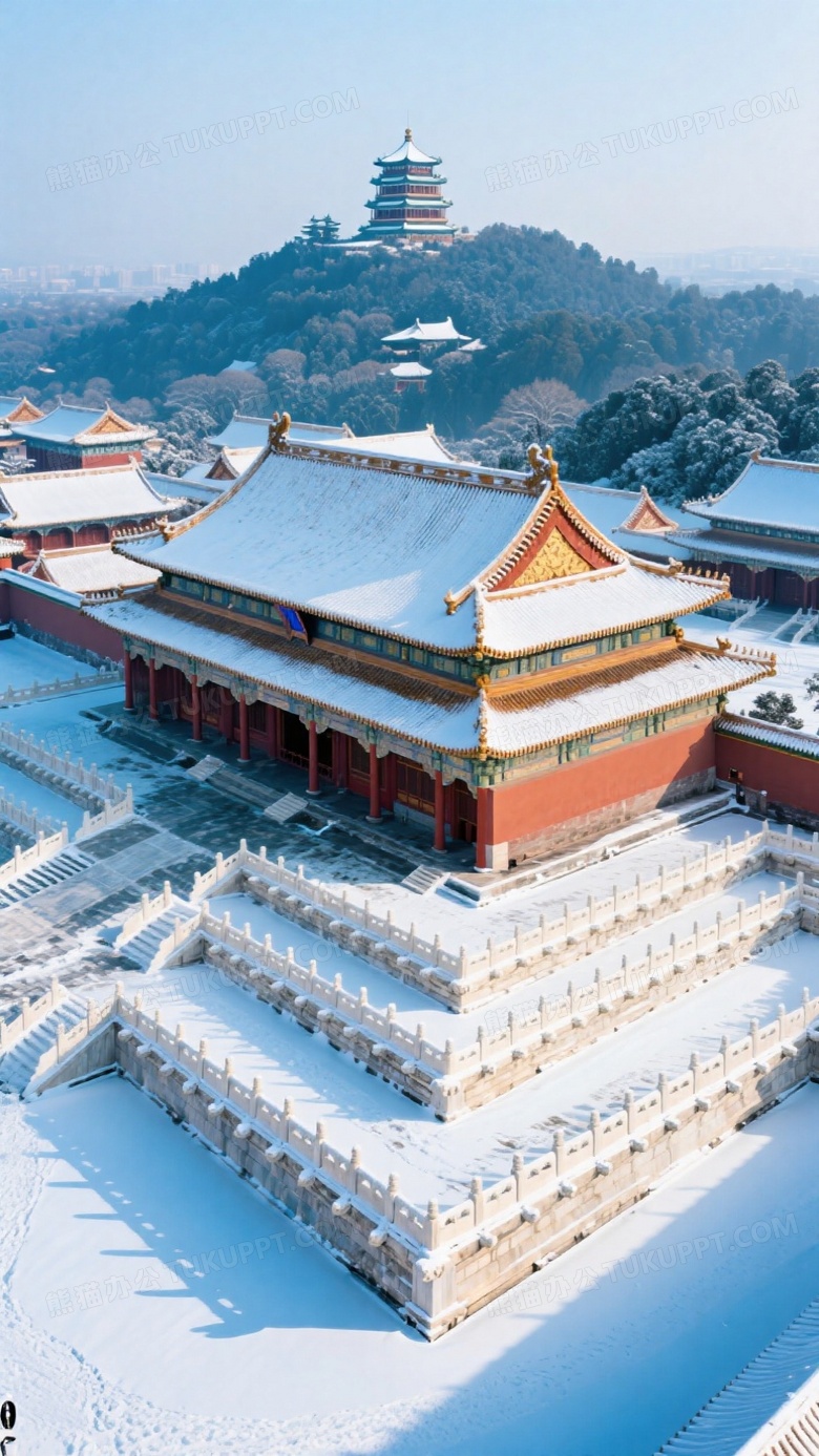 雪后初霁故宫鸟瞰摄影