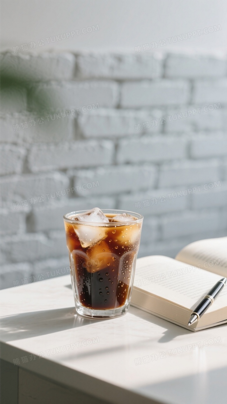 咖啡高清摄影图冰美式咖啡放在透明的玻璃杯里