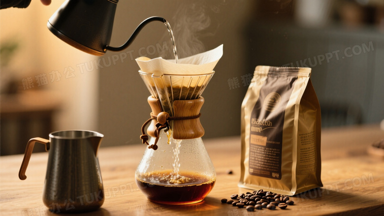 咖啡高清摄影图手冲咖啡的过程被记录