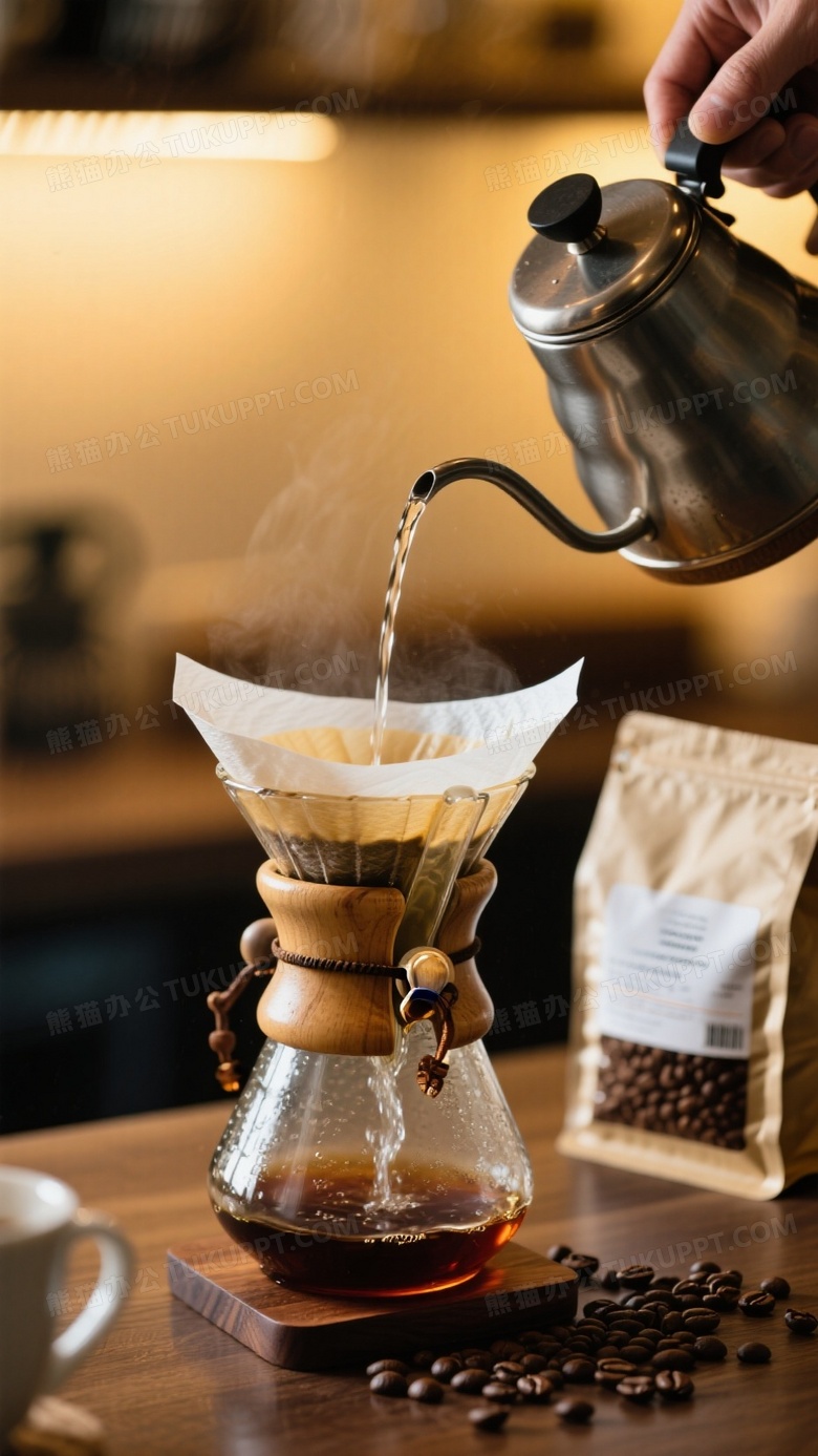 咖啡高清摄影图手冲咖啡的过程被记录