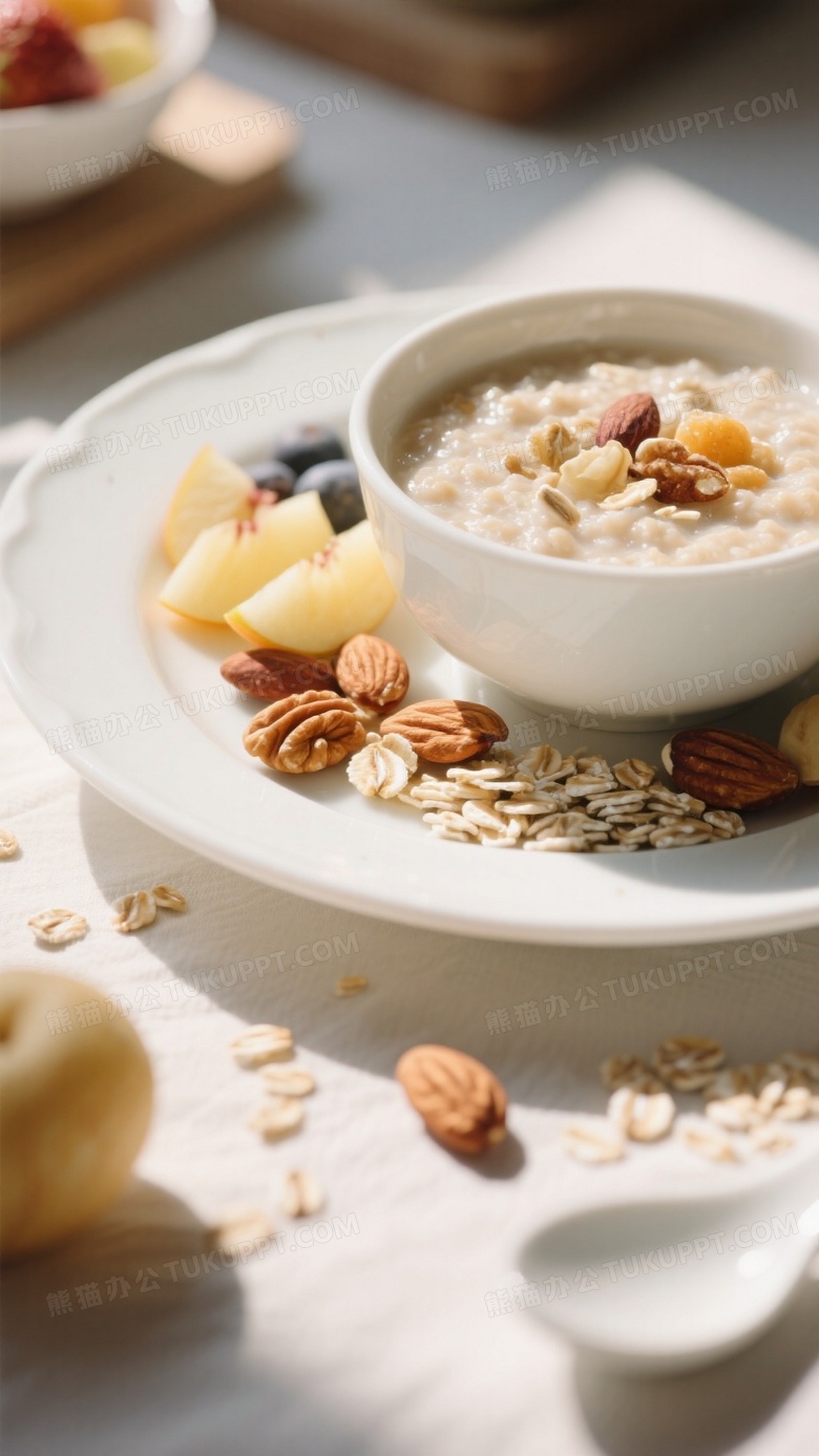 健康早餐摄影图燕麦粥