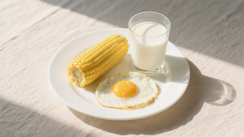 早餐美食高清摄影水煮玉米